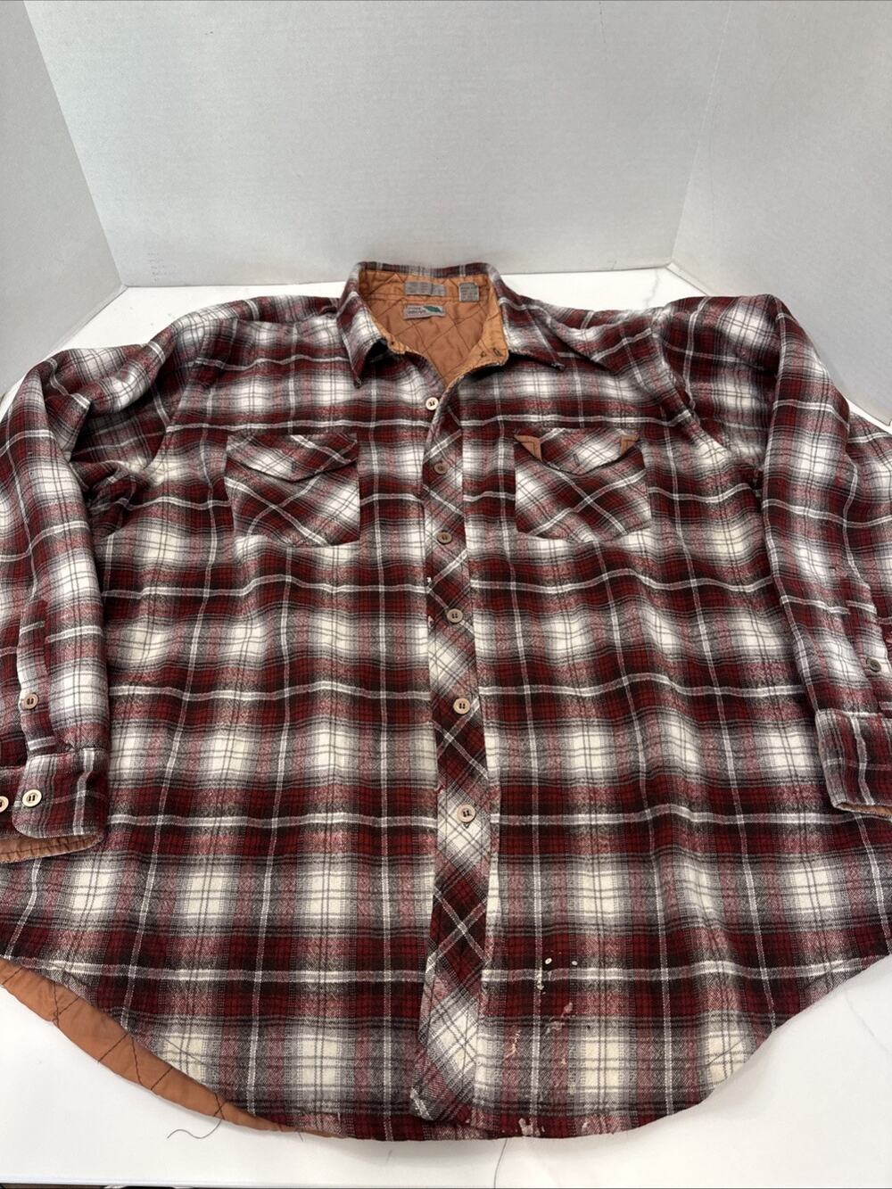 Vintage Pine Grove Flannel Quilted Jacket Size XL